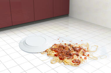 Spaghetti On The Floor bowl of spaghetti on the floor