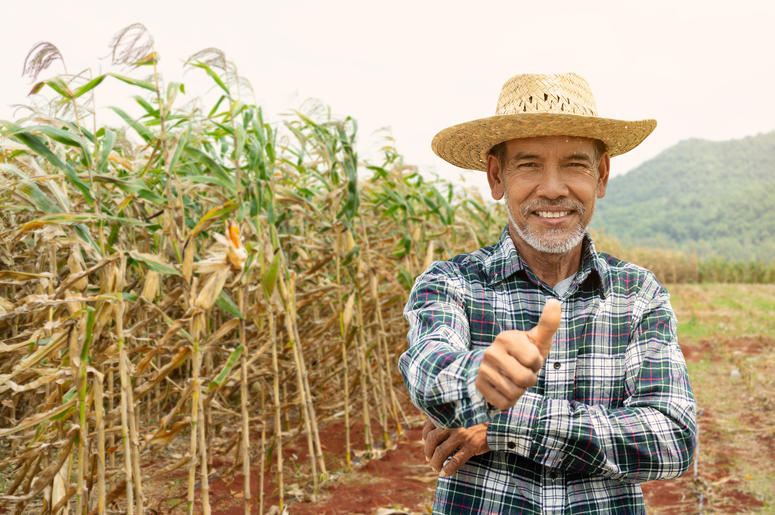 Farmer Thumbs Up farmer giving thumbs up