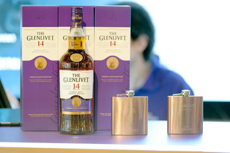 Glenlivet Whiskey glenlivet whiskey and flasks