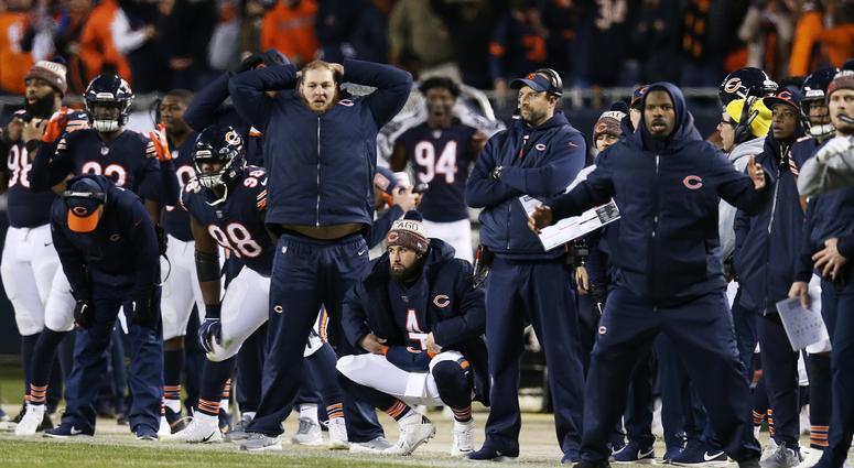 The Bears sideline reacts after Cody Parkey missed a game-winning field-goal attempt against the Eagles. The Bears sideline reacts after Cody Parkey missed a game-winning field-goal attempt against the Eagles.