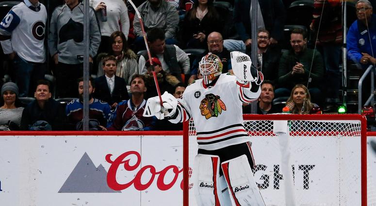 Blackhawks goalie Collin Delia Blackhawks goalie Collin Delia