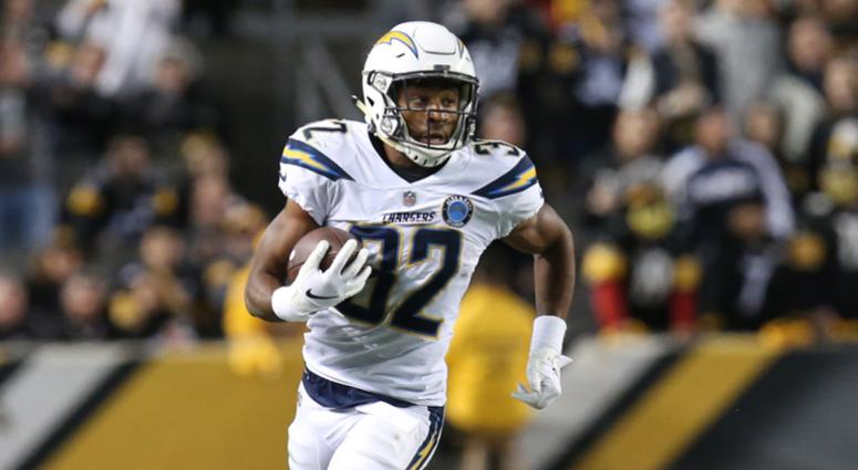 Chargers running back Justin Jackson Chargers running back Justin Jackson