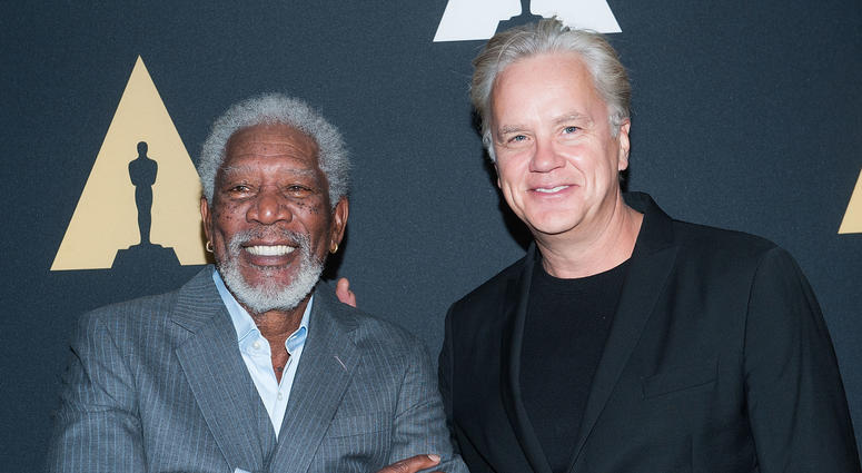Morgan Freeman, left, and Tim Robbins at the 20th anniversary screening of Shawhawk Redemption. Morgan Freeman, left, and Tim Robbins at the 20th anniversary screening of Shawhawk Redemption.