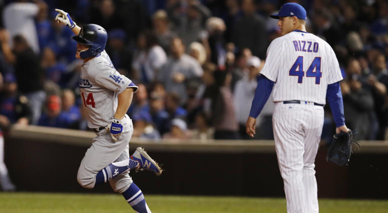 The Dodgers' Enrique Hernandez celebrates a homer in Game 5 of the National League Championship Series in 2017. The Dodgers' Enrique Hernandez celebrates a homer in Game 5 of the National League Championship Series in 2017.