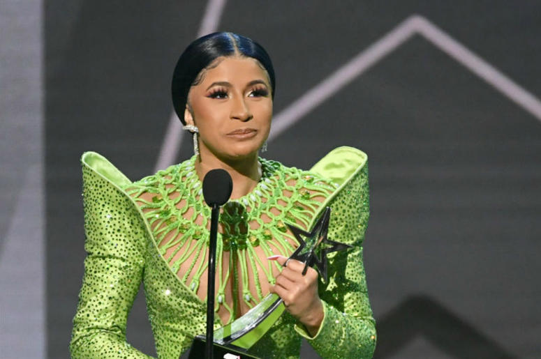 Cardi B Cardi B accepts Album of the Year onstage at the 2019 BET Awards on June 23, 2019 in Los Angeles, California.