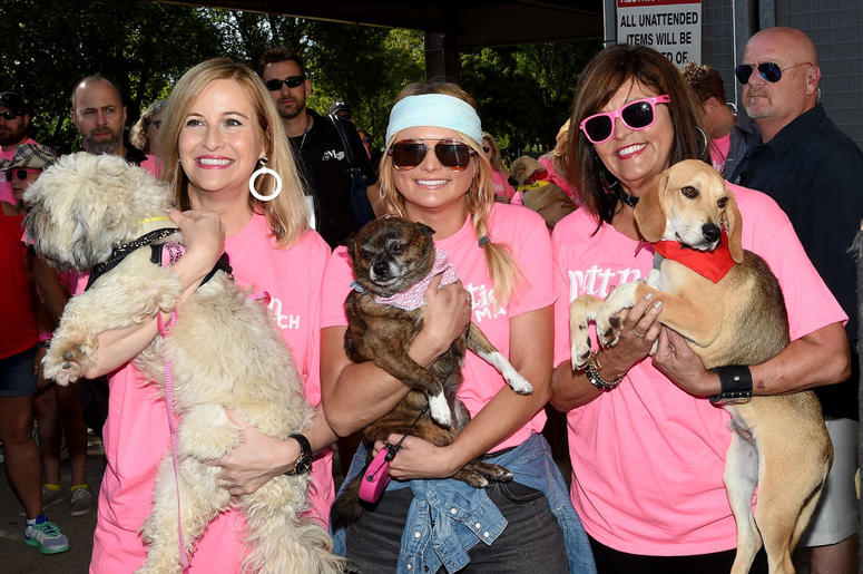 Mayor of Nashville Megan Barry, singer-songwriter Miranda Lambert, and Beverly Lambert attend the Miranda MuttNation March at Nissan Stadium Mayor of Nashville Megan Barry, singer-songwriter Miranda Lambert, and Beverly Lambert attend the Miranda MuttNation March at Nissan Stadium