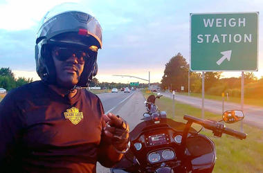 Greg Street outside a weigh station on his way to the 2019 BET Awards Greg Street outside a weigh station on his way to the 2019 BET Awards