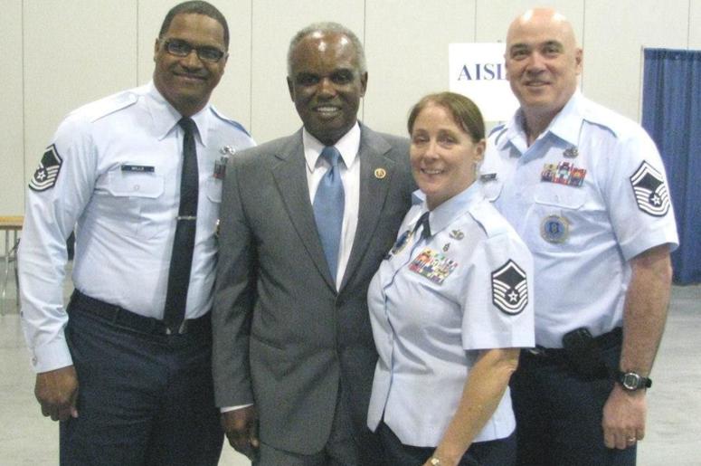 Congressman David Scott , shown with members of the military during a previous jobs fair, is hosting his 16th annual fair . Congressman David Scott , shown with members of the military during a previous jobs fair, is hosting his 16th annual fair .
