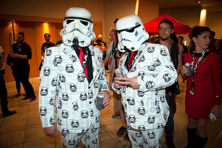Two suited-up Stormtroopers at Dragon Con Two suited-up Stormtroopers at Dragon Con