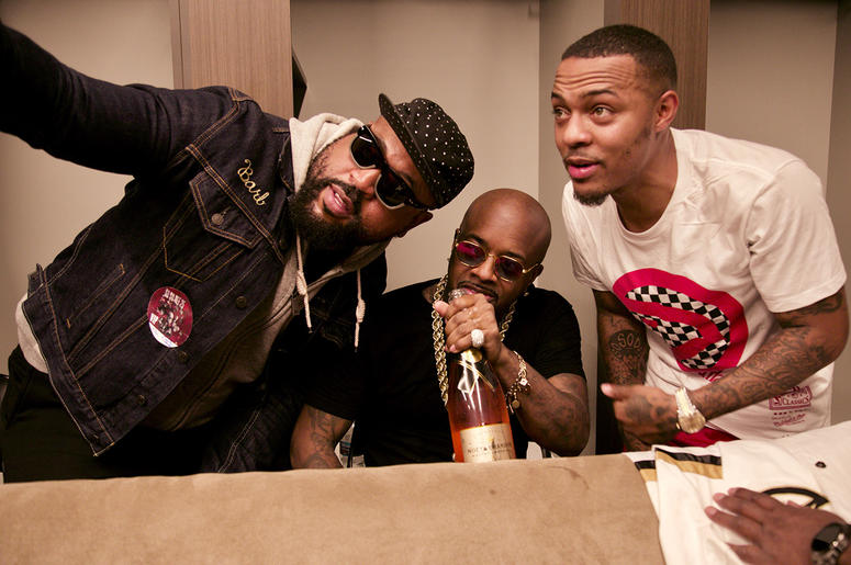 Jermaine Dupri and Bow Wow take a selfie backstage at State Farm Arena Jermaine Dupri and Bow Wow take a selfie backstage at State Farm Arena