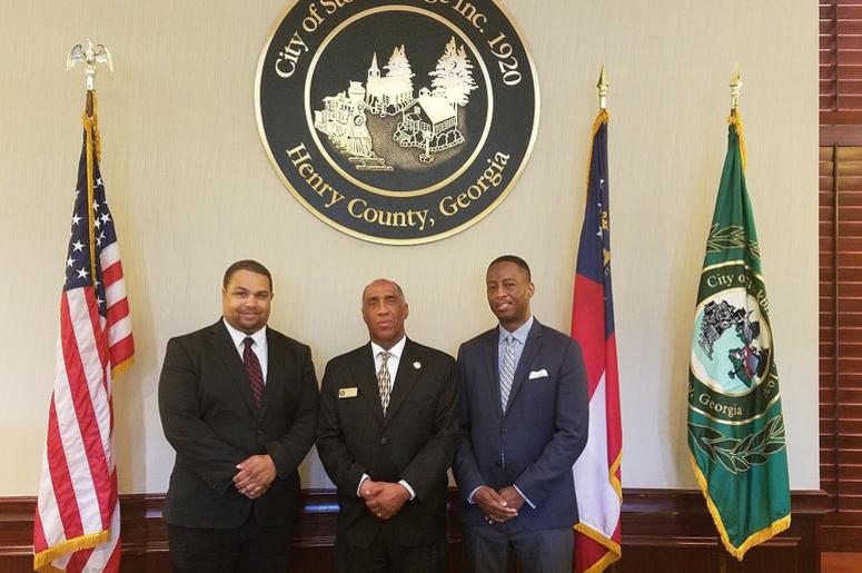 Stockbridge City Attorney Mike Williams, Mayor Anthony Ford, and Councilman Elton Alexander say a move to split the city is "unconstitutional"