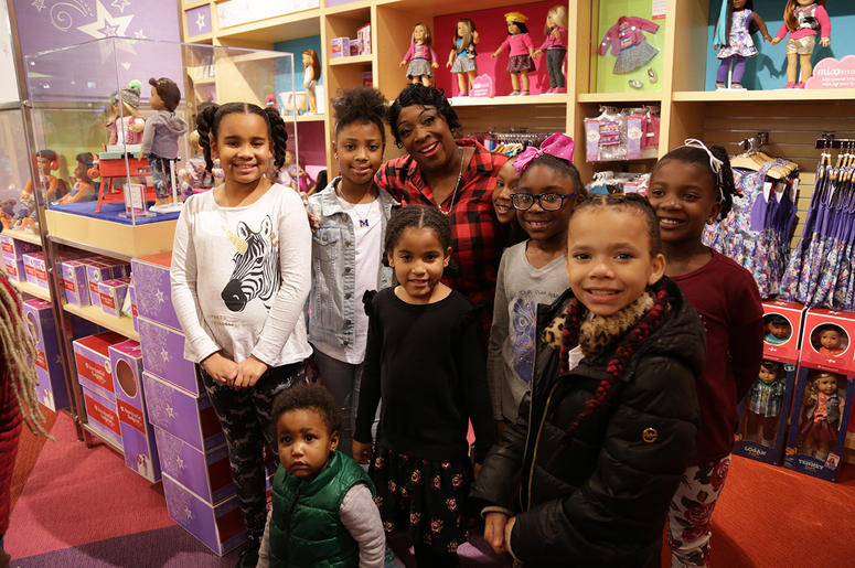 Girls receive American Girl dolls from V-103's Frank and Wanda In The Morning Girls receive American Girl dolls from V-103's Frank and Wanda In The Morning