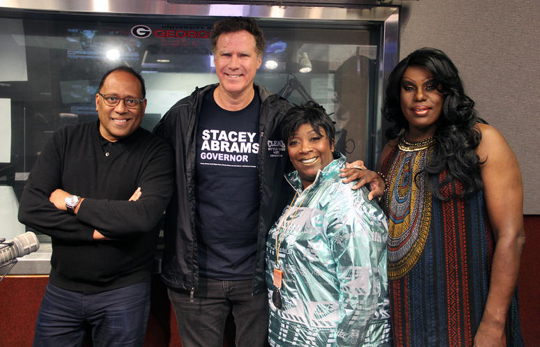 Will Ferrell visits V-103's Frank and Wanda In The Morning to endorse Stacey Abrams for governor of Georgia on October 26, 2018 Will Ferrell visits V-103's Frank and Wanda In The Morning to endorse Stacey Abrams for governor of Georgia on October 26, 2018