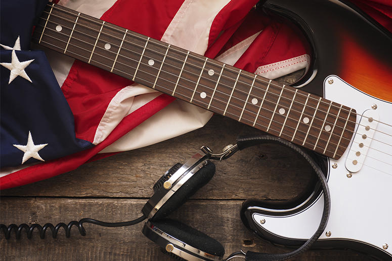 American Flag Headphones Guitar American Flag Headphones Guitar