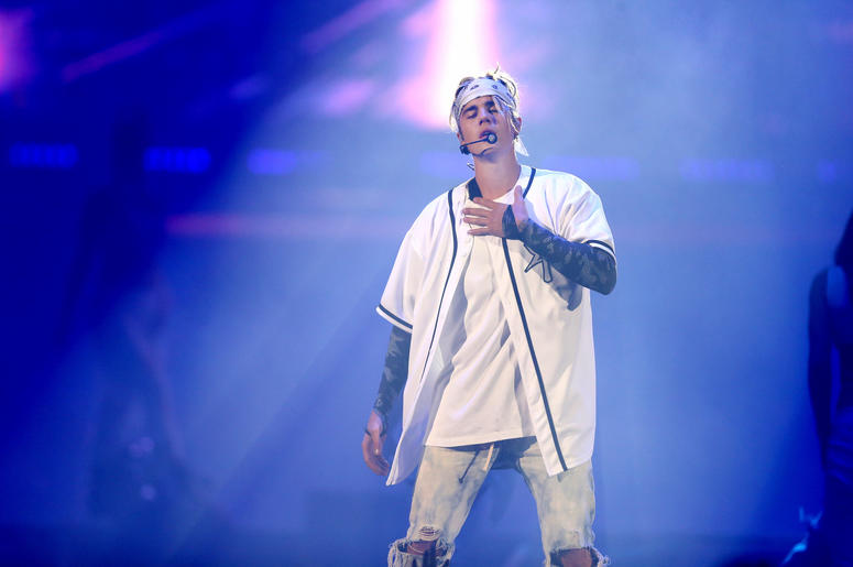 Justin Bieber performs at Allstate Arena on Friday, April 22, 2016 in Rosemont, Ill Justin Bieber performs at Allstate Arena on Friday, April 22, 2016 in Rosemont, Ill