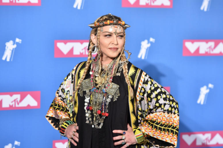 Madonna poses in the press room at the 2018 MTV Video Music Awards Madonna poses in the press room at the 2018 MTV Video Music Awards