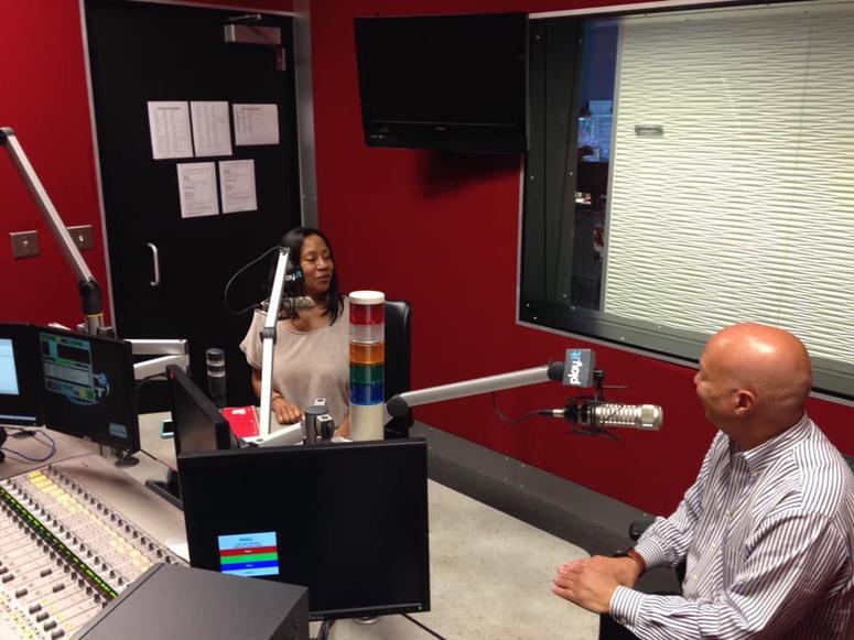 Terri Lee, left, talks with Mark S. Lee about the I See You Awards
