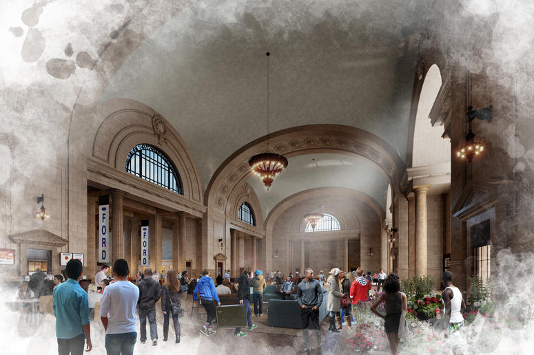 Michigan Central Station Rendering Michigan Central Station Rendering