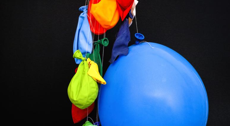A bunch of deflated balloons