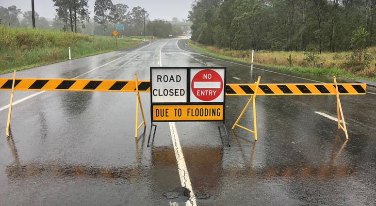 road closed flood road closed flood