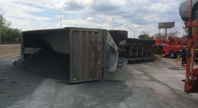 semi flipped I-75 semi flipped I-75