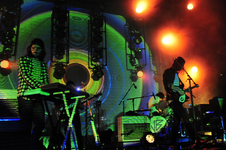 Jun 11, 2016; Manchester, TN, USA; Dominic Simper and Kevin Parker with Tame Impala early Saturday morning during the 2016 Bonnaroo Music and Arts Festival at Great Stage Park. Mandatory Credit: Tom Stanford/The Tennessean via USA TODAY NETWORK Dominic Simper and Kevin Parker with Tame Impala early Saturday morning during the 2016 Bonnaroo Music and Arts Festival at Great Stage Park.