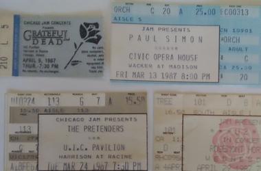 Ticket stub collage from 1987