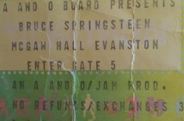 Bruce ticket stub from 1978 show at McGaw Hall