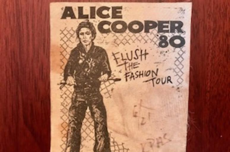 Backstage pass for El Paso Alice Cooper show in 1980