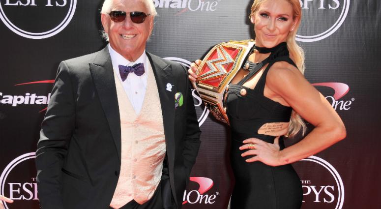 Ric Flair and WWE Diva Charlotte arrives at The 2016 ESPYS held at the Microsoft Theater in Los Angeles, CA on Wednesday, July 13, 2016. Ric Flair and WWE Diva Charlotte arrives at The 2016 ESPYS held at the Microsoft Theater in Los Angeles, CA on Wednesday, July 13, 2016.