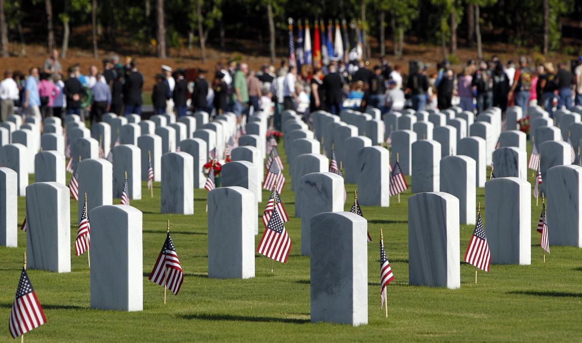 Memorial Day service at Fort Jackson National Cemetery, Columbia, SC Memorial Day service at Fort Jackson National Cemetery in Columbia, South Carolina, on Monday, May 27, 2013