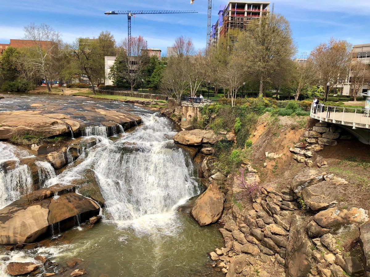 The Reedy River runs through downtown Greenville The Reedy River runs through downtown Greenville