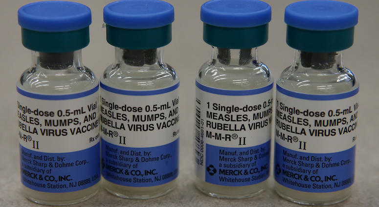 MMR (Measles, Mumps, Rubella) Vaccine vials Measles outbreak vaccine