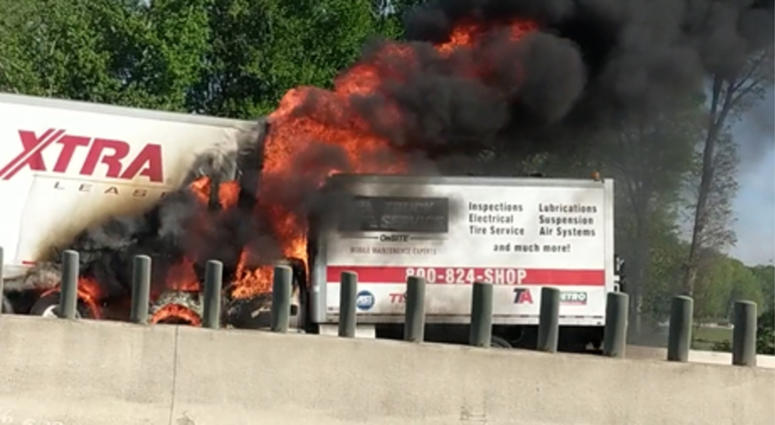 Truck fire, 85 southbound in Greenville County Truck fire, 85 southbound in Greenville County
