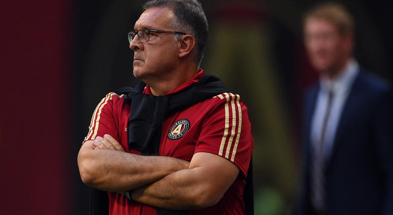 Atlanta United Manager Tata Martino looks on as Atlanta takes on Philadelphia