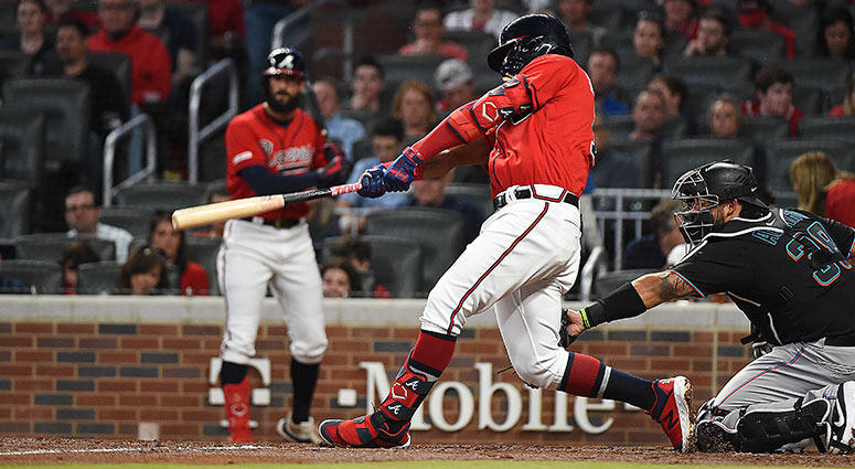 Ronald Acuna Jr. #13 of the Atlanta Braves Ronald Acuna Jr. #13 of the Atlanta Braves